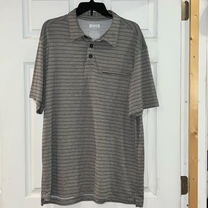 Duluth Trading Men’s Relaxed Fit Polo size Large Gray color with stripes